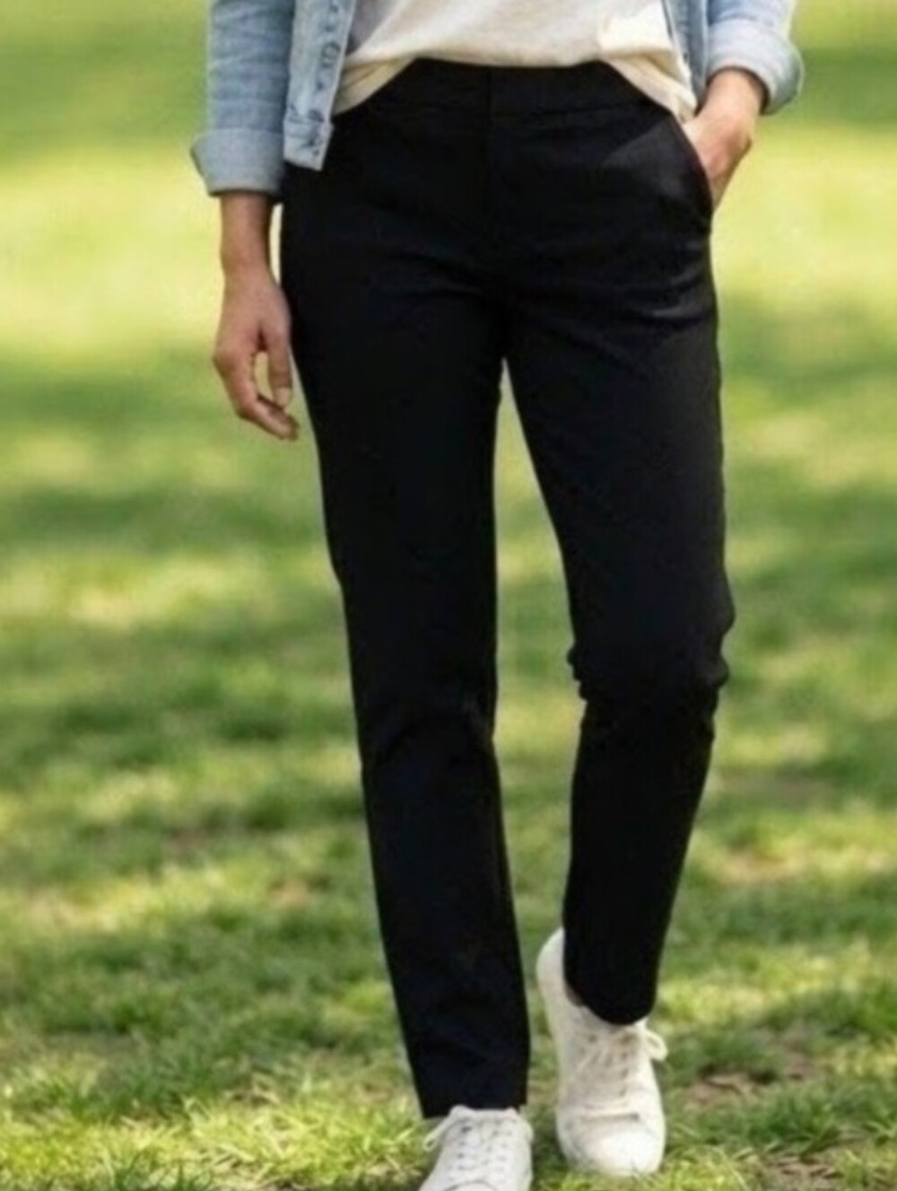 ​Time and Tru Casual Black Pull-On Straight Leg Versatile Pants Size S (4-6)